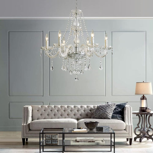 6-Light Modern Crystal Chandelier Clear K9 Light