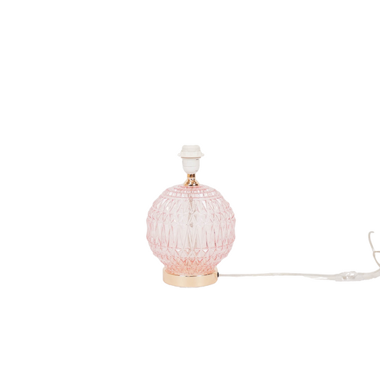 Table Lamp - Crystal Ball - Glass - Pink - 19x19x20cm