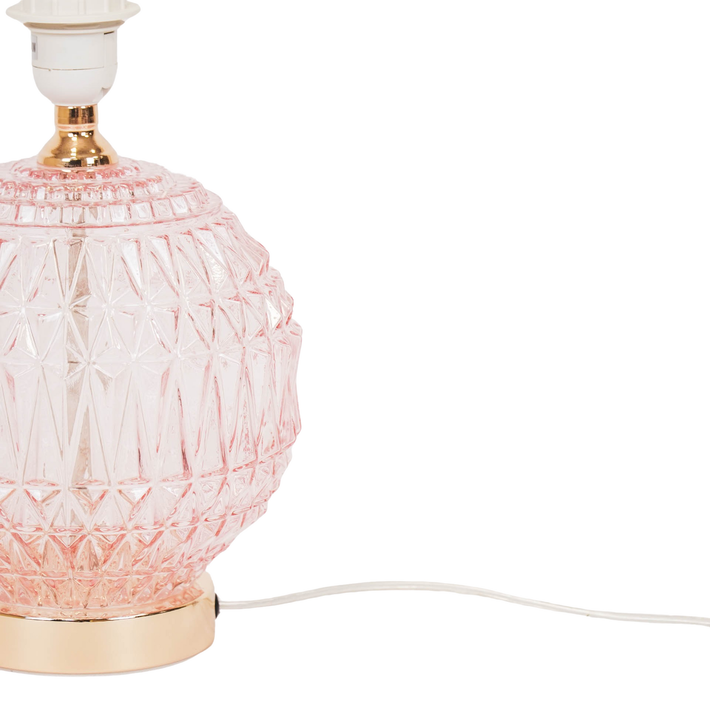 Table Lamp - Crystal Ball - Glass - Pink - 19x19x20cm