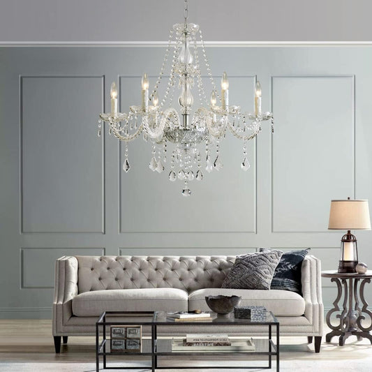 6-Light Modern Crystal Chandelier Clear K9 Light