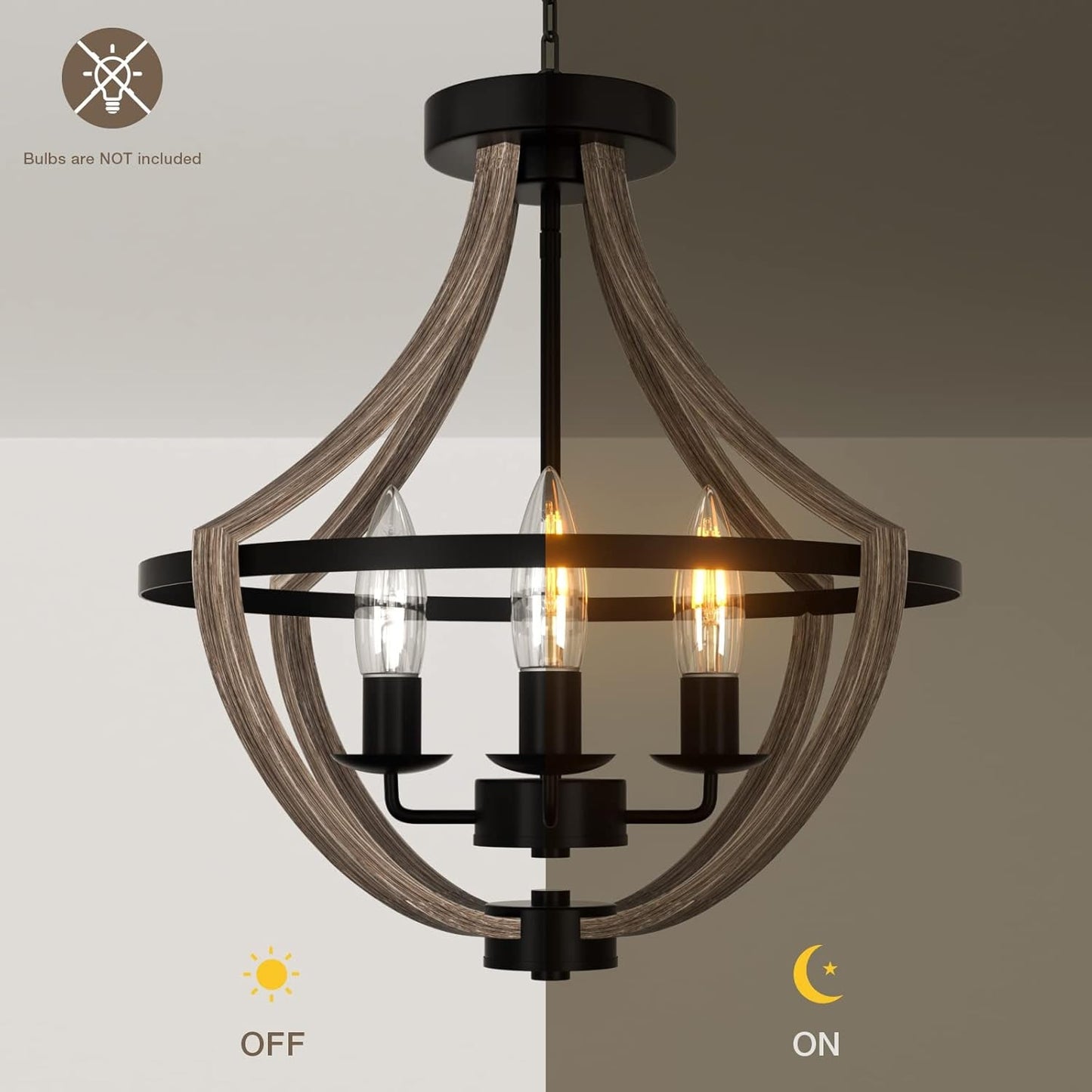 4-Light Rustic Flush Mount